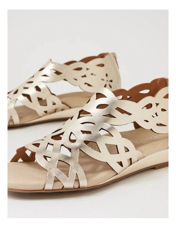 Jacki Platinum Leather Sandals image 5