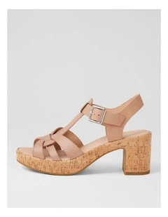 Billas Blush Cork Leather Sandals