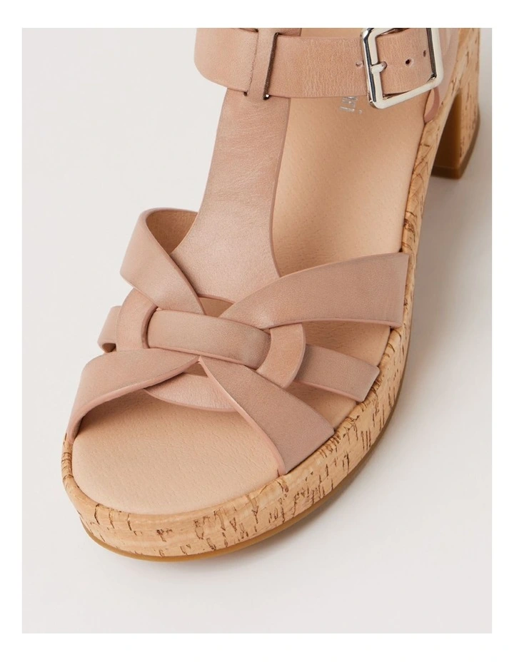 Billas Blush Cork Leather Sandals image 4