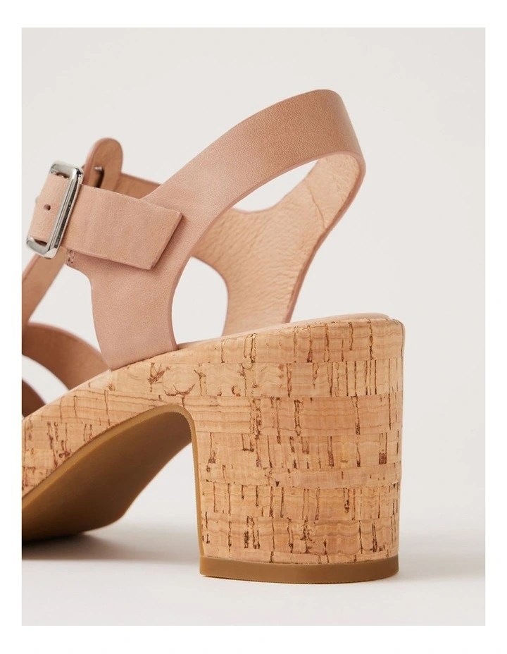 Billas Blush Cork Leather Sandals image 5