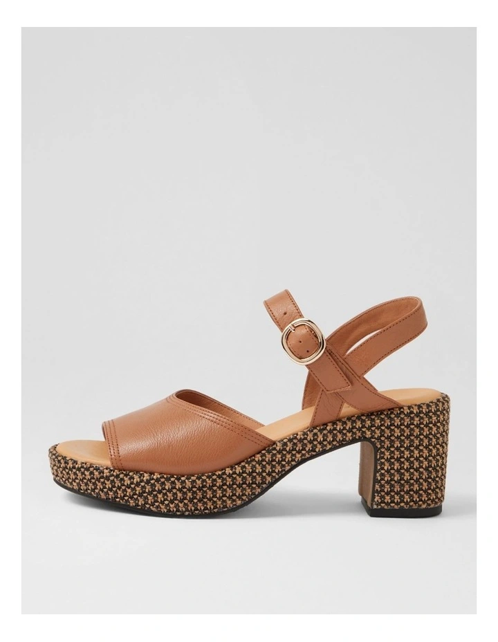 Busey Dark Tan Black Leather Woven Sandals image 1