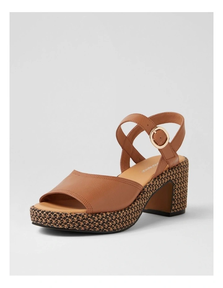 Busey Dark Tan Black Leather Woven Sandals image 2