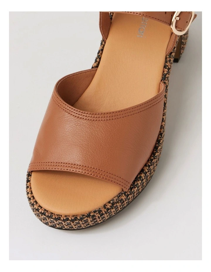Busey Dark Tan Black Leather Woven Sandals image 4