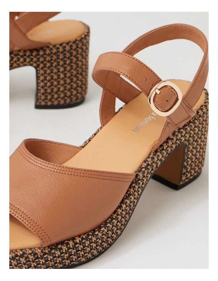 Busey Dark Tan Black Leather Woven Sandals image 5