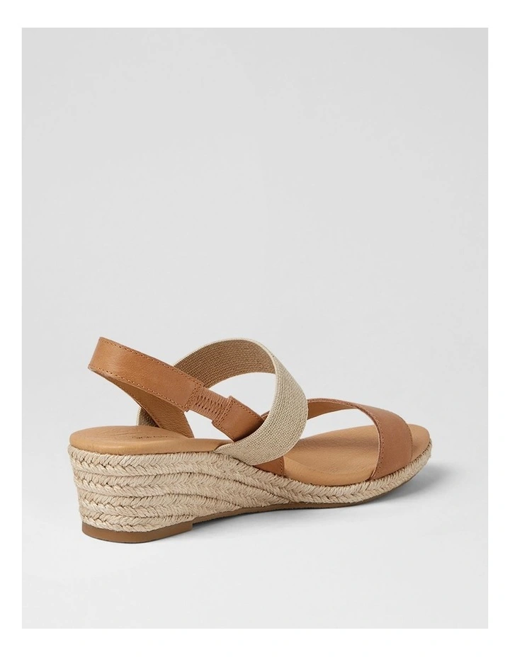 Hola Tan Natural Leather Elastic Heeled Sandals image 3