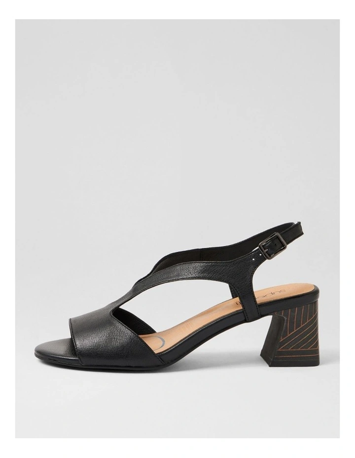 Jessia Black Abstract Leather Sandals image 1