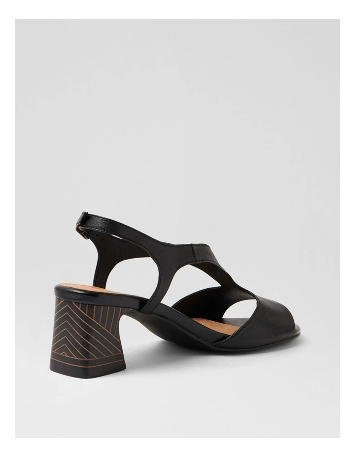 Jessia Black Abstract Leather Sandals image 3