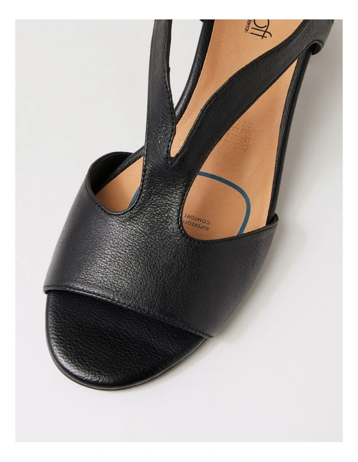 Jessia Black Abstract Leather Sandals image 4