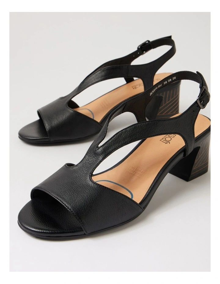 Jessia Black Abstract Leather Sandals image 5