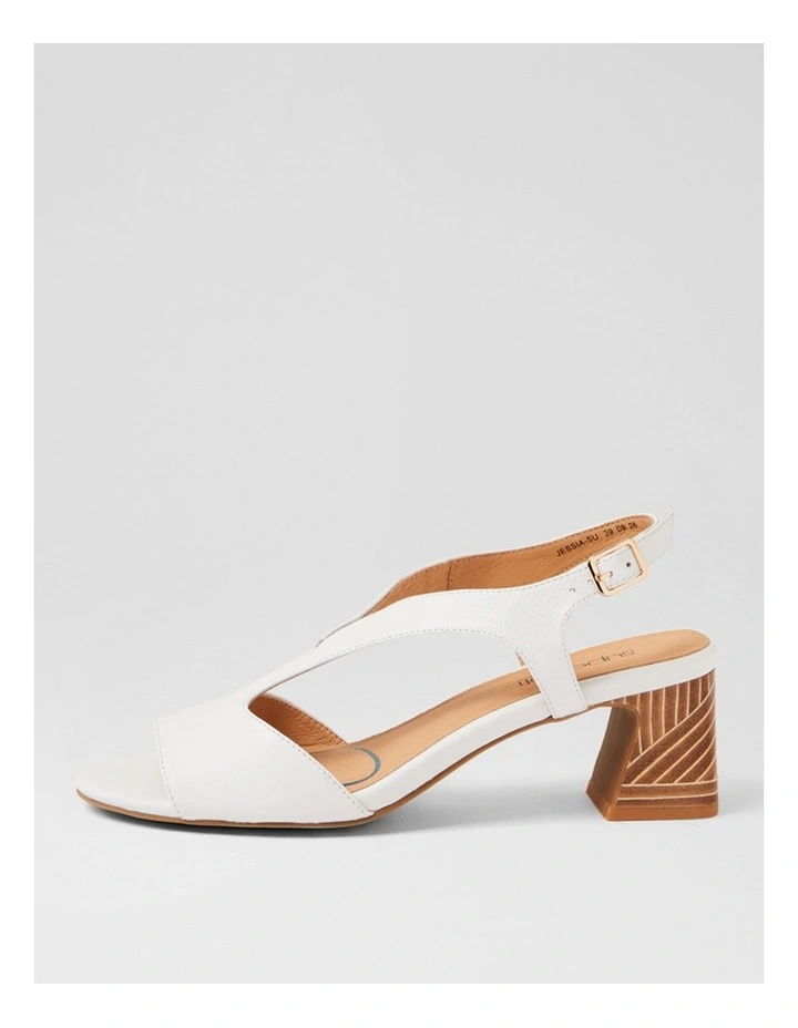Jessia White Abstract Leather Sandals image 1