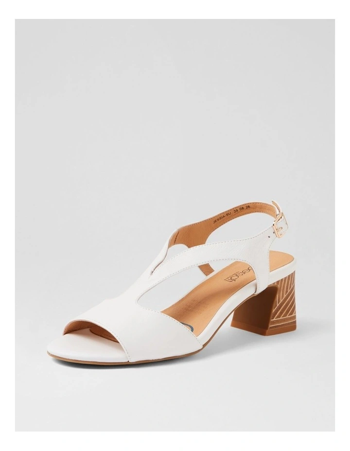 Jessia White Abstract Leather Sandals image 2