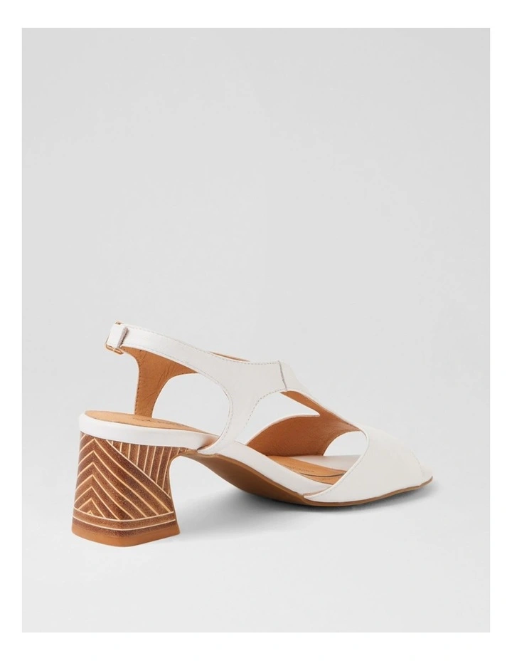 Jessia White Abstract Leather Sandals image 3