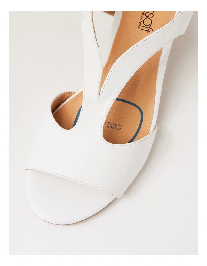 Jessia White Abstract Leather Sandals image 4