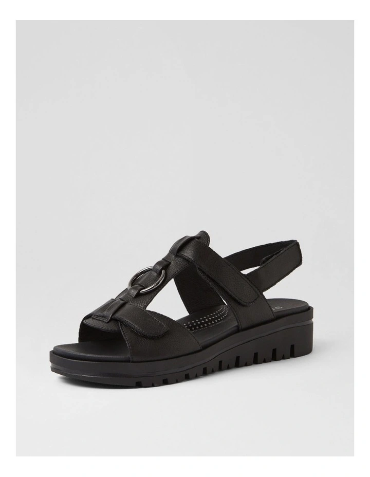 Athleen Black Leather Sandals image 2