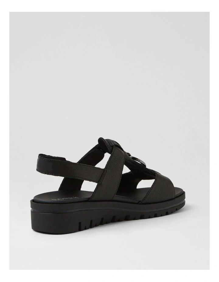 Athleen Black Leather Sandals image 3