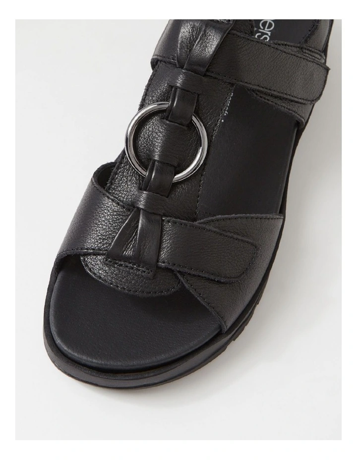 Athleen Black Leather Sandals image 4
