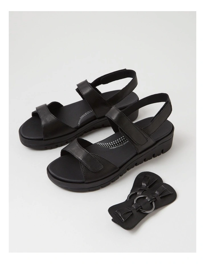 Athleen Black Leather Sandals image 5