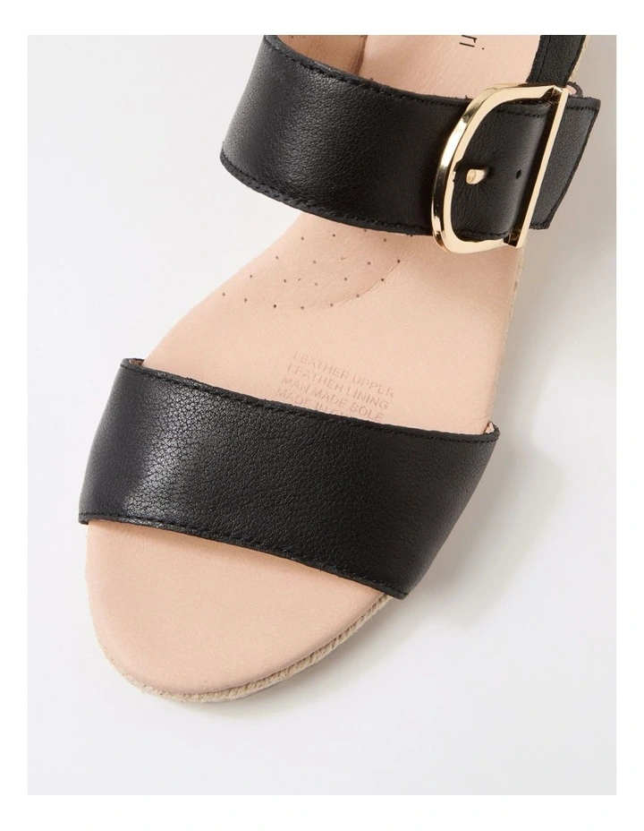Hucy Black Leather Sandals image 4