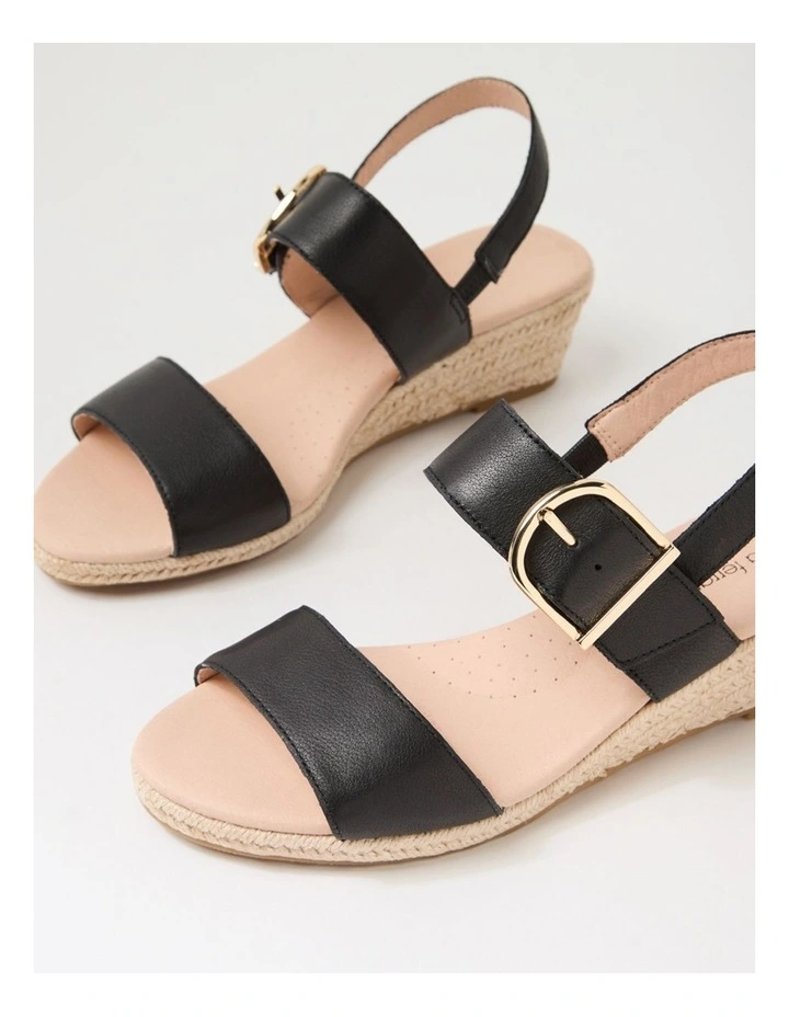 Hucy Black Leather Sandals image 5