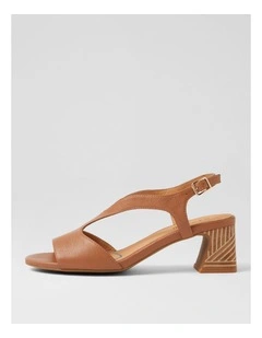 Jessia Dark Tan Abstract Leather Sandals