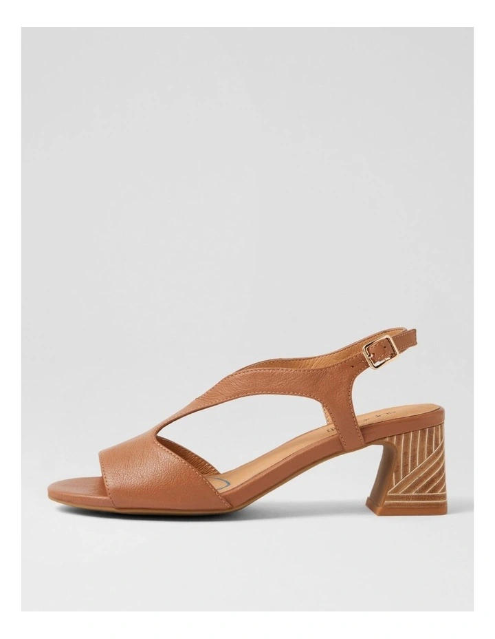 Jessia Dark Tan Abstract Leather Sandals image 1