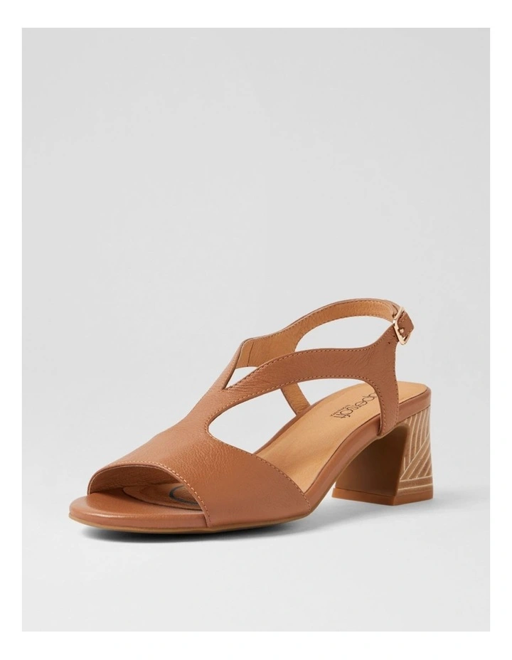 Jessia Dark Tan Abstract Leather Sandals image 2