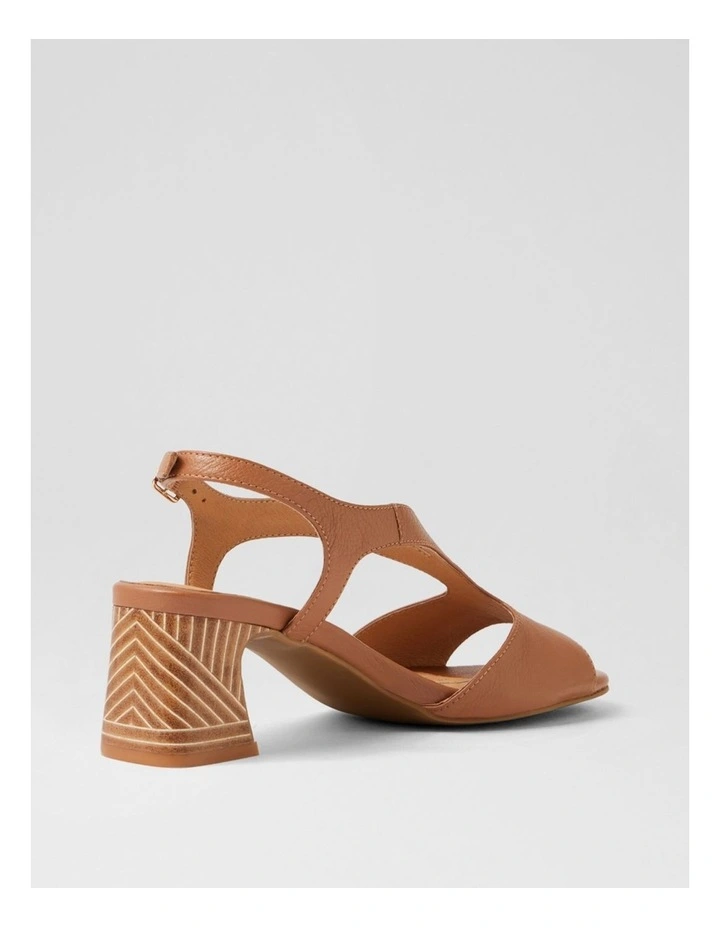 Jessia Dark Tan Abstract Leather Sandals image 3