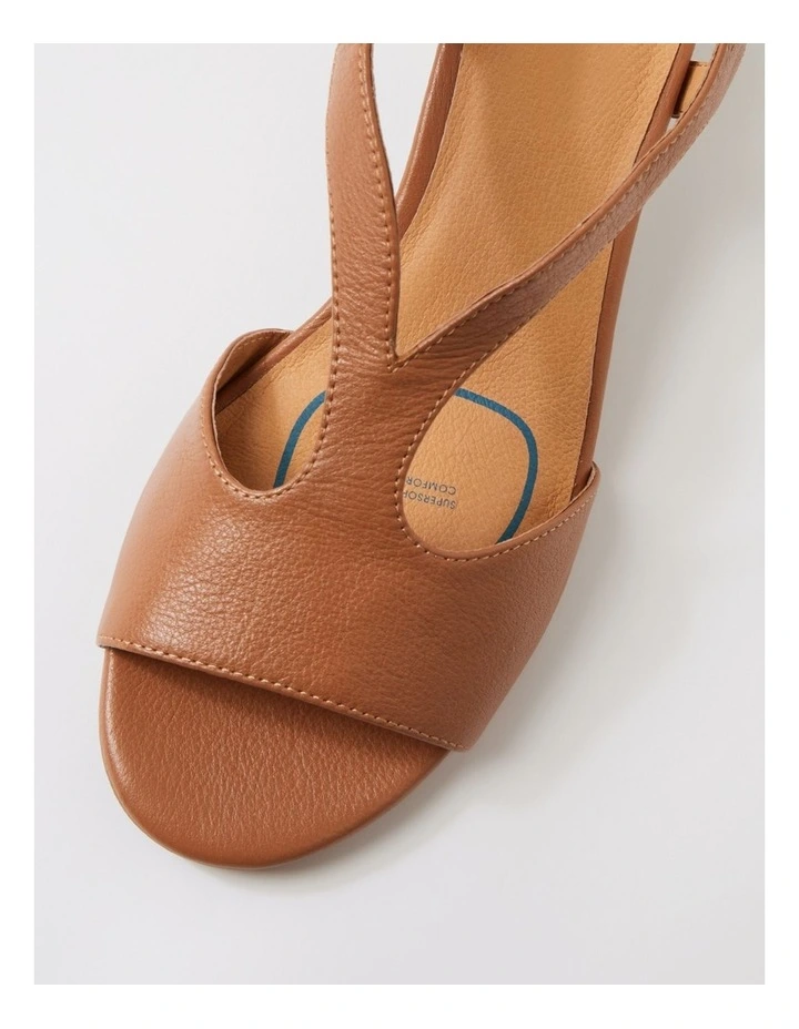 Jessia Dark Tan Abstract Leather Sandals image 4