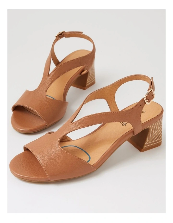 Jessia Dark Tan Abstract Leather Sandals image 5
