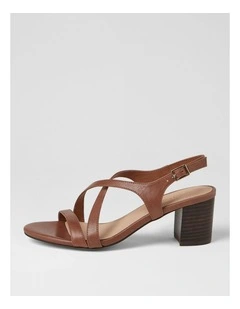 Geness Walnut Dark Brown Leather Sandals