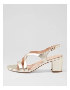 Geness Gold Leather Sandals