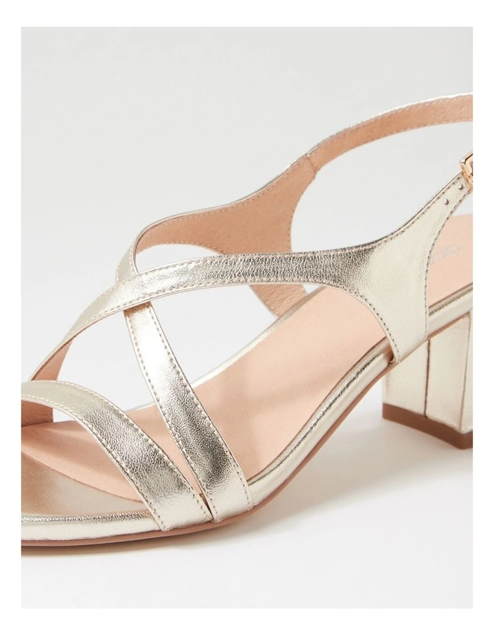 Geness Gold Leather Sandals image 5