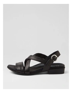 Cevie Black Leather Sandals