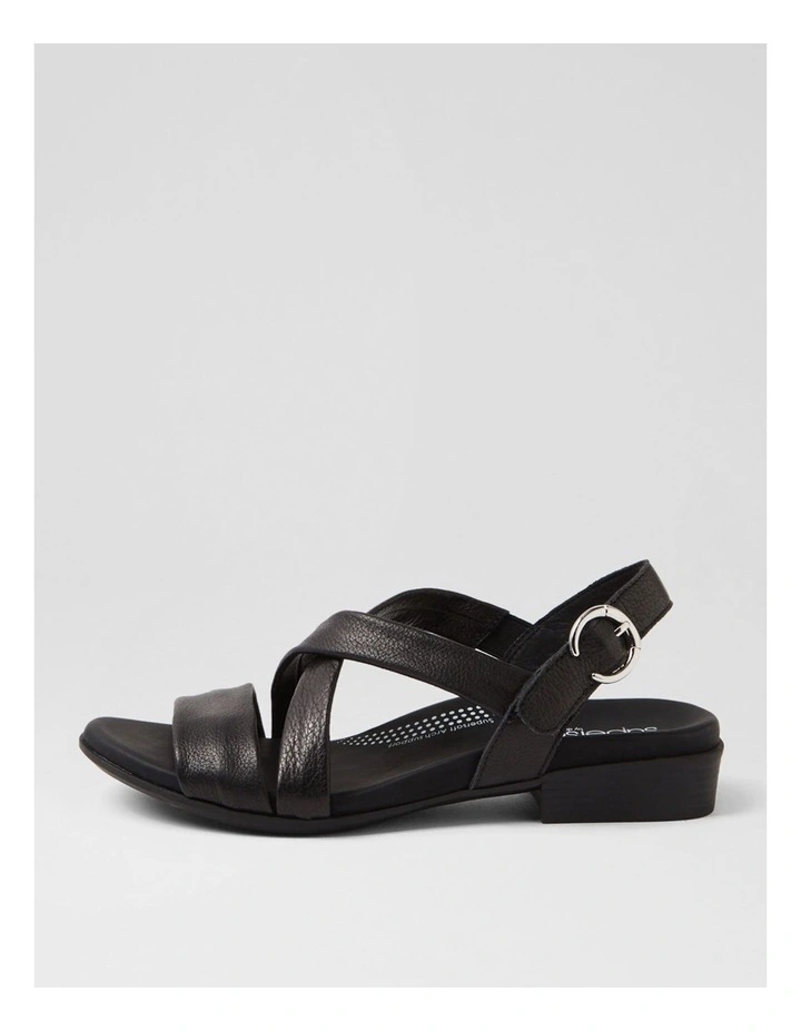 Cevie Black Leather Sandals image 1
