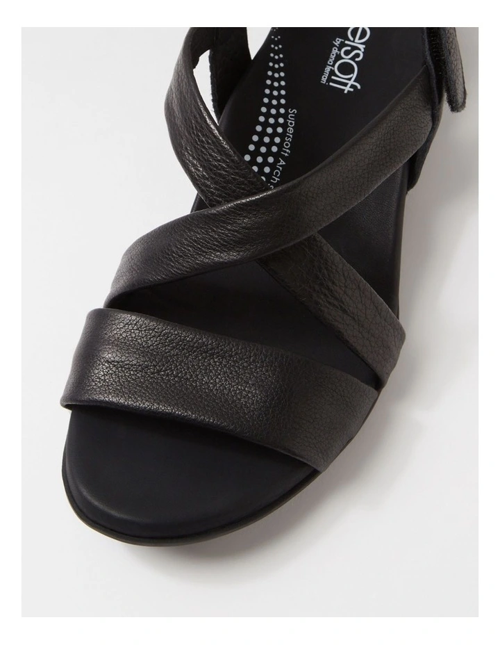 Cevie Black Leather Sandals image 4