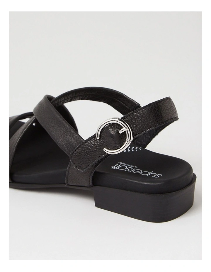Cevie Black Leather Sandals image 5