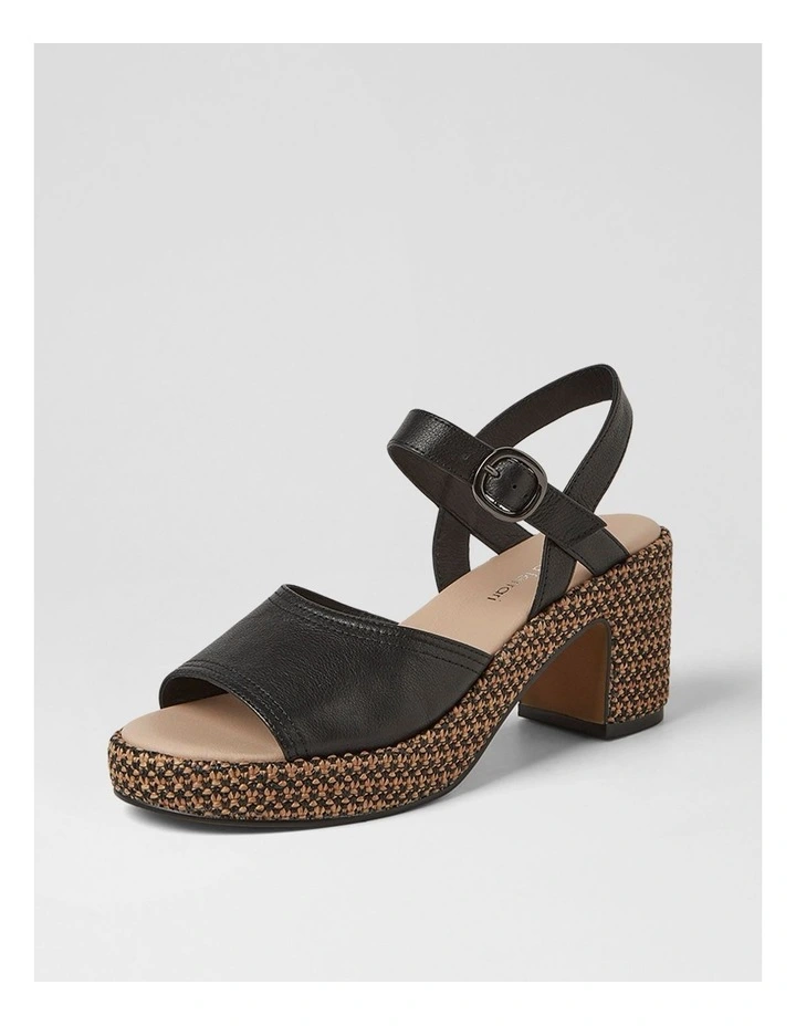 Busey Black Tan Leather Woven Sandals image 2