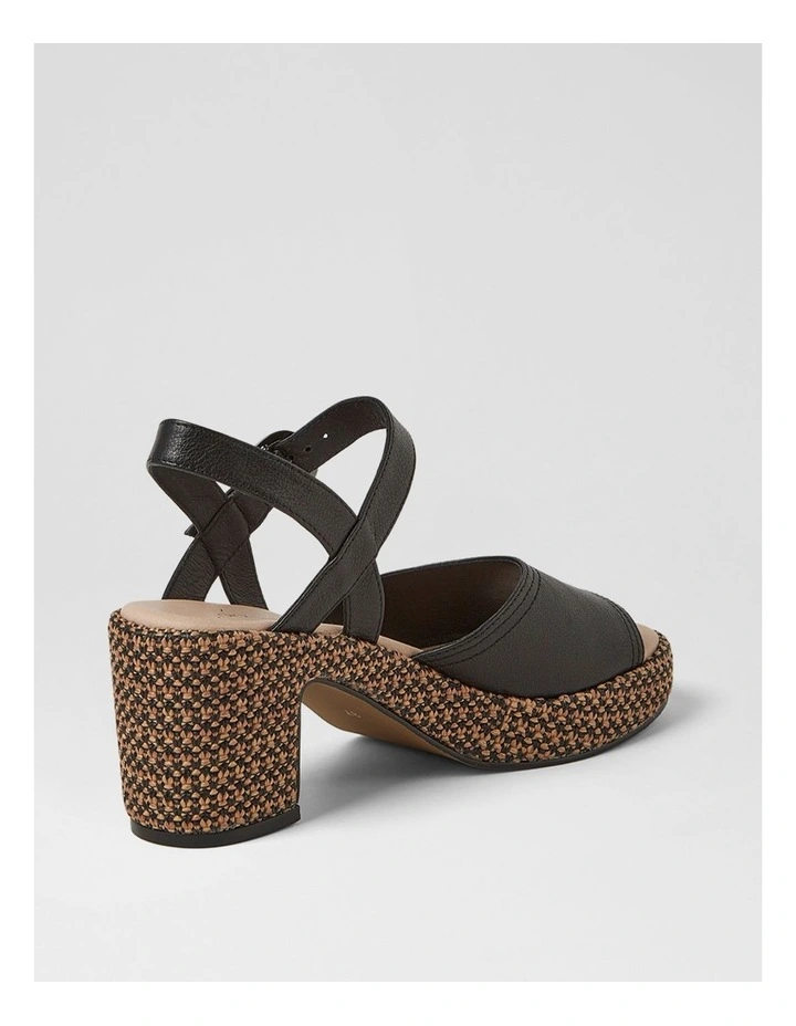 Busey Black Tan Leather Woven Sandals image 3