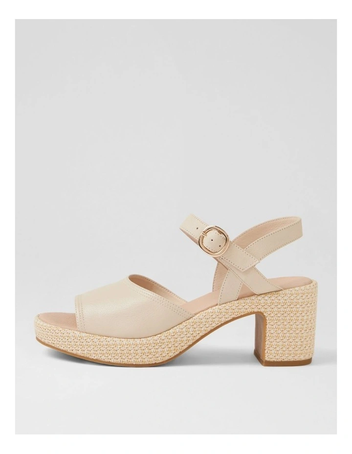 Busey Cream White Natural Leather Woven Sandals image 1