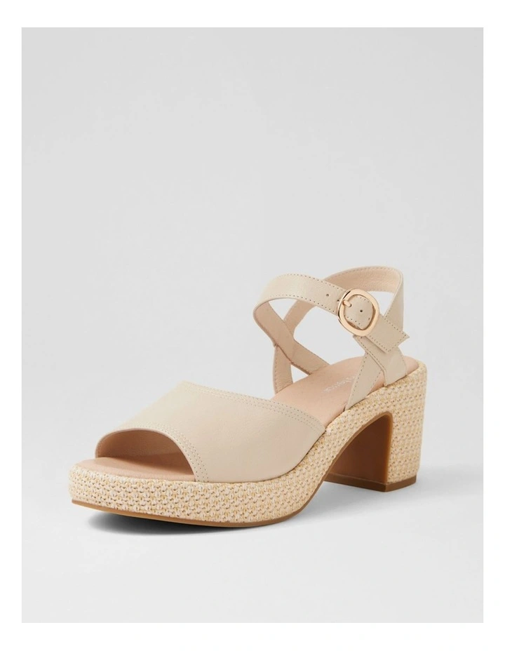 Busey Cream White Natural Leather Woven Sandals image 2