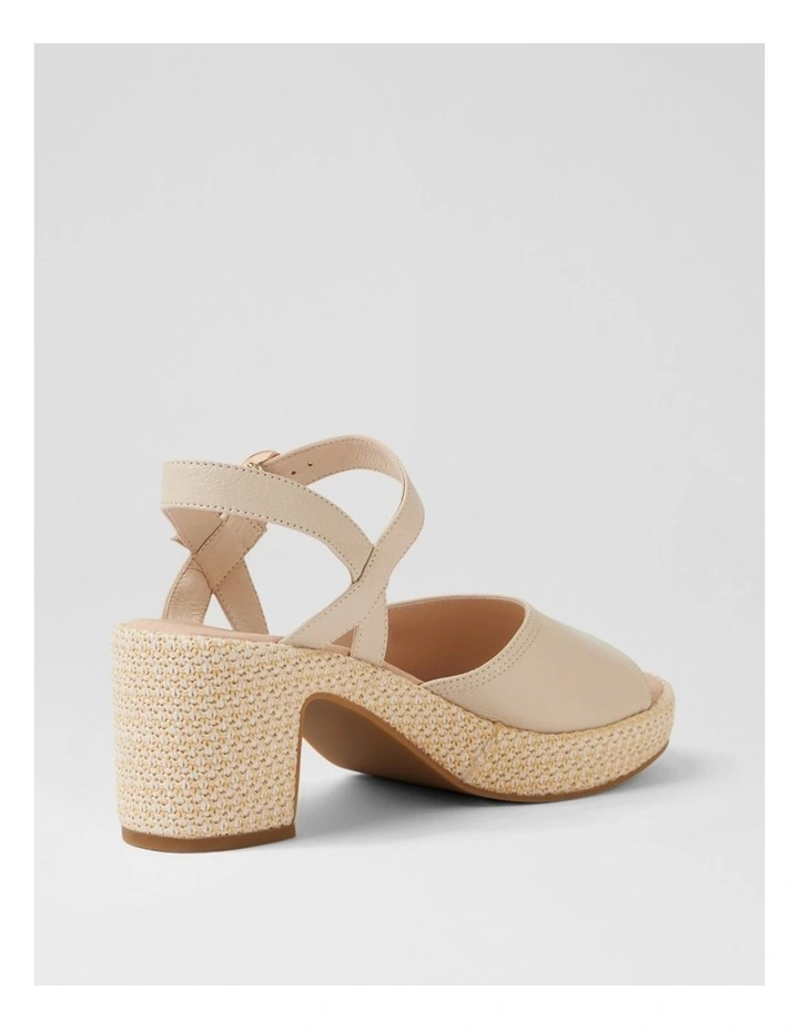 Busey Cream White Natural Leather Woven Sandals image 3