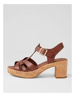 Billas Walnut Cork Leather Sandals