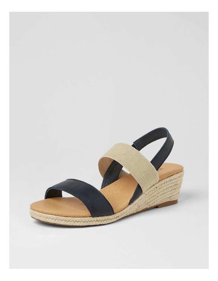 Hola Navy Natural Leather Elastic Sandals image 2