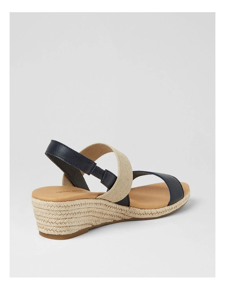 Hola Navy Natural Leather Elastic Sandals image 3
