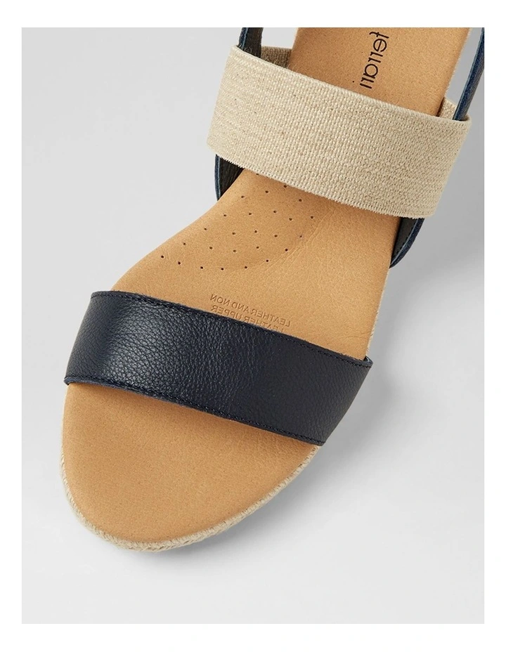 Hola Navy Natural Leather Elastic Sandals image 4