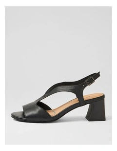 Jessia Black Leather Sandals