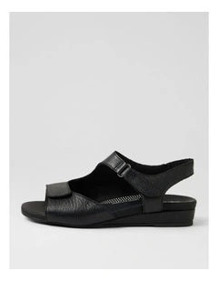 Jarrine Black Leather Sandals