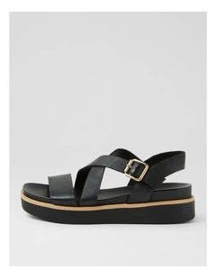Blaklee Black Leather Sandals