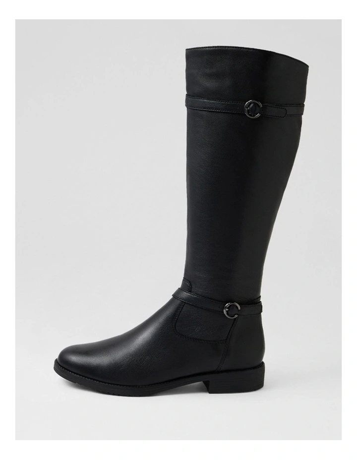 Camilas Black Leather Knee High Boots image 1