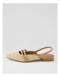 Antees Natural Synthetic Raffia Flat Shoes